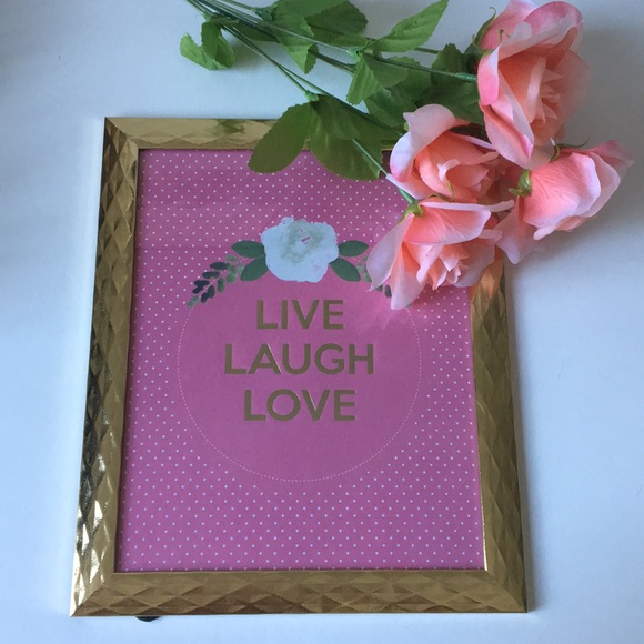 Wall Decor Live Laugh Love Gold Picture Frame Home Decor 8x1 Poshmark
